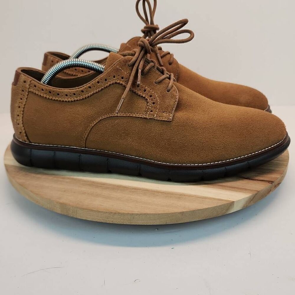 Johnston & Murphy 20-2830 Mens Holden Oxfords Shoes Sheepskin Suede 10.5 M